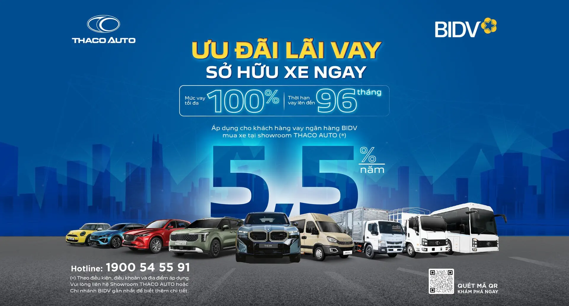 Thaco Auto Thái Nguyên hợp tác BIDV triển khai gói vay mua xe ưu đãi đến 100% giá trị xe, lãi suất chỉ từ 5,5%/năm