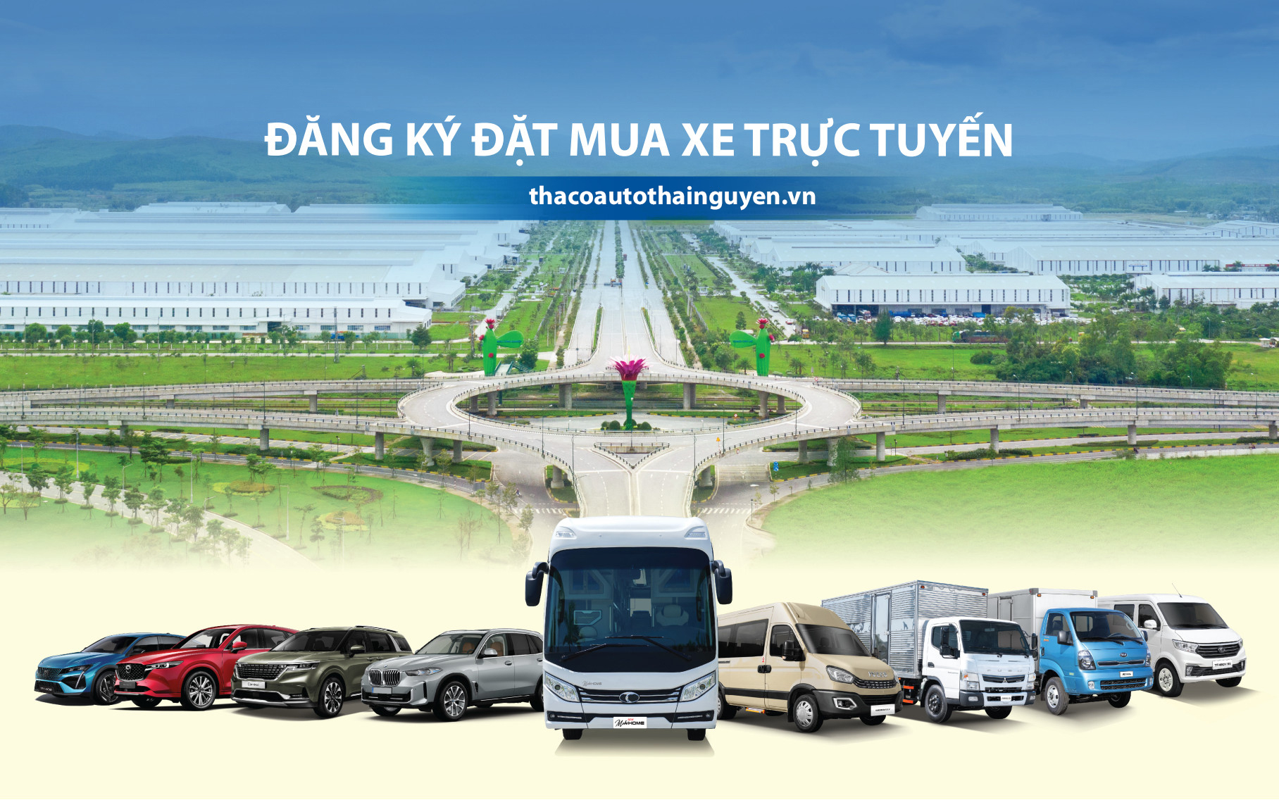 Trải nghiệm tính năng đặt mua xe trực tuyến trên website THACO AUTO Thái Nguyên